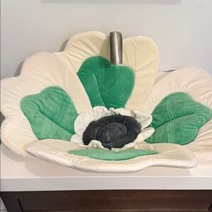 Green and Cream Flower Shaped Cushion